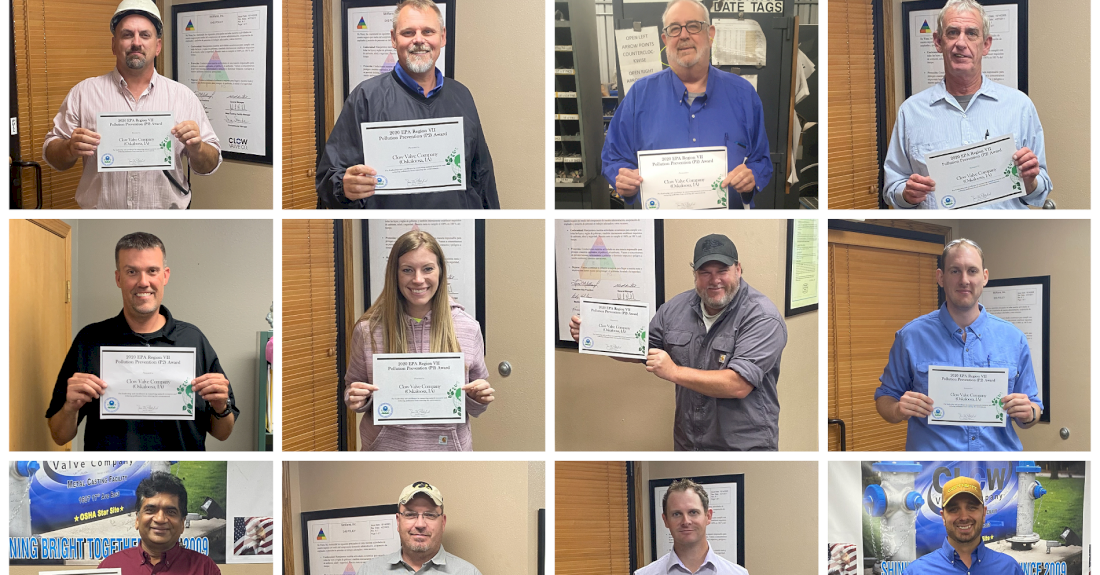 Clow Valve Company Receives EPA Region 7 Pollution Prevention Award